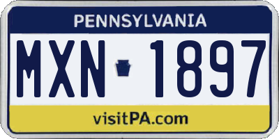 PA license plate MXN1897