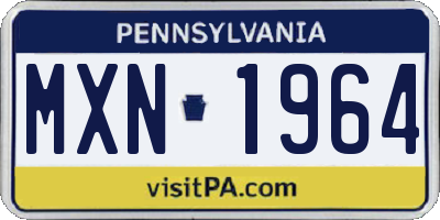 PA license plate MXN1964