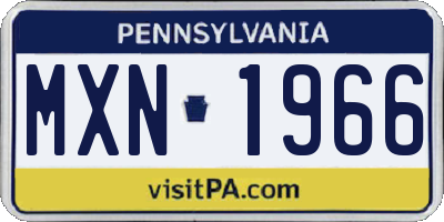 PA license plate MXN1966