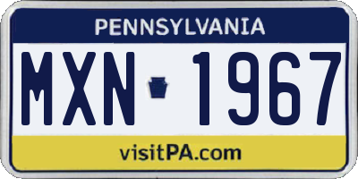 PA license plate MXN1967
