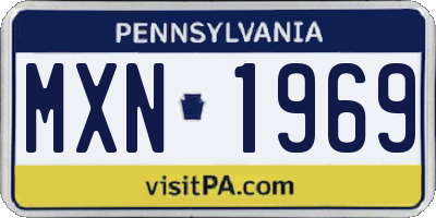 PA license plate MXN1969