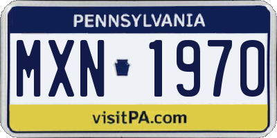 PA license plate MXN1970