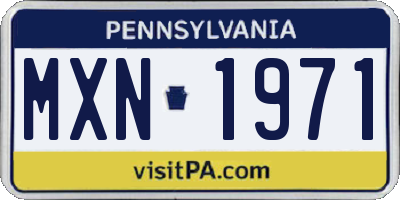 PA license plate MXN1971