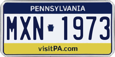 PA license plate MXN1973