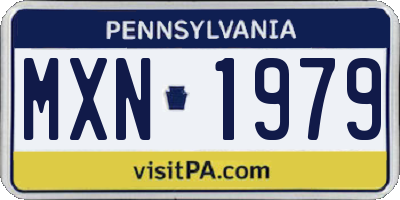 PA license plate MXN1979