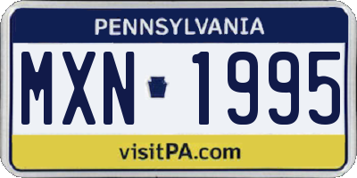 PA license plate MXN1995