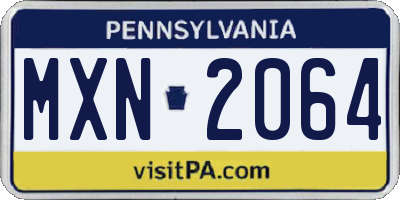 PA license plate MXN2064