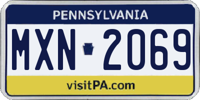 PA license plate MXN2069