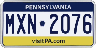 PA license plate MXN2076