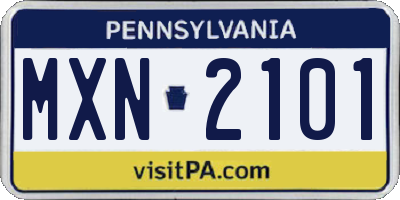 PA license plate MXN2101