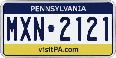 PA license plate MXN2121