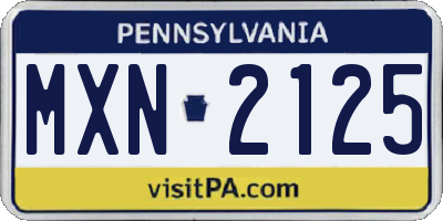PA license plate MXN2125
