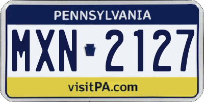 PA license plate MXN2127