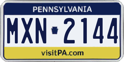PA license plate MXN2144