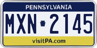 PA license plate MXN2145