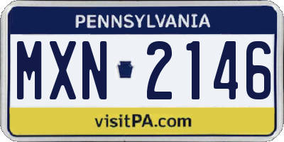 PA license plate MXN2146