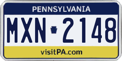 PA license plate MXN2148