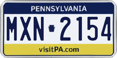 PA license plate MXN2154