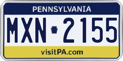 PA license plate MXN2155