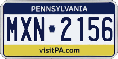 PA license plate MXN2156