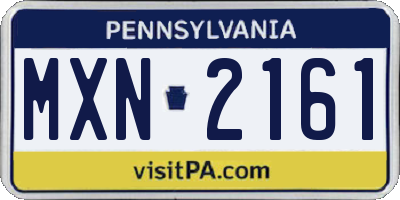 PA license plate MXN2161