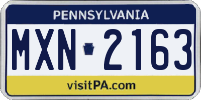 PA license plate MXN2163
