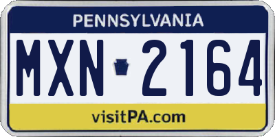PA license plate MXN2164