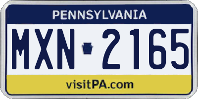 PA license plate MXN2165