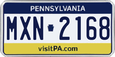 PA license plate MXN2168