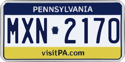 PA license plate MXN2170