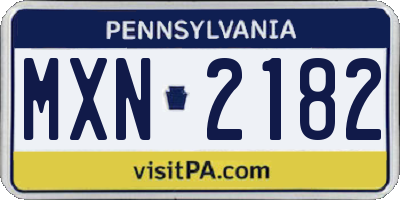 PA license plate MXN2182