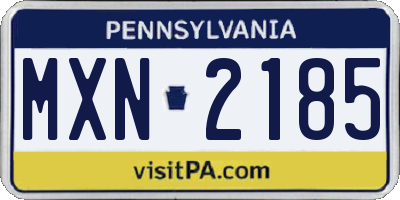 PA license plate MXN2185