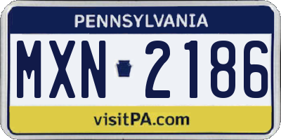 PA license plate MXN2186
