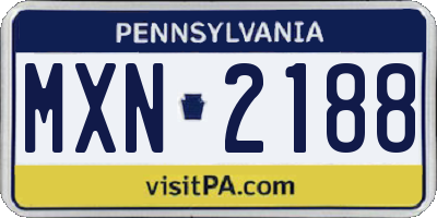 PA license plate MXN2188