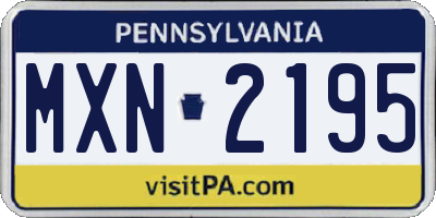 PA license plate MXN2195