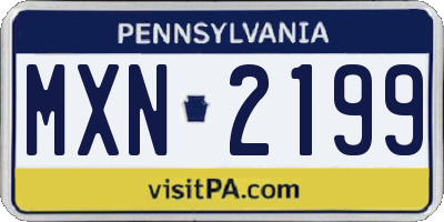 PA license plate MXN2199