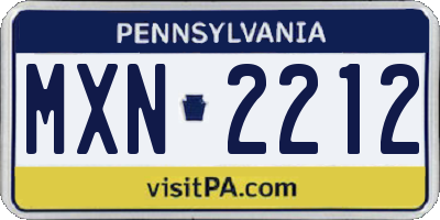 PA license plate MXN2212