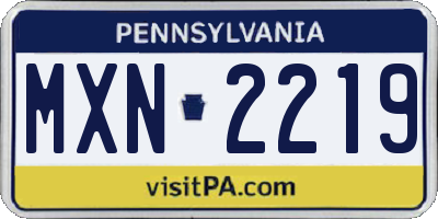 PA license plate MXN2219