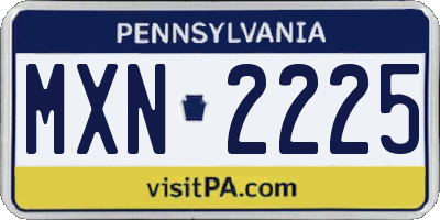 PA license plate MXN2225