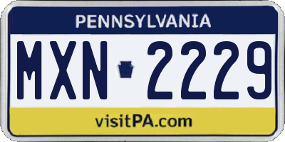 PA license plate MXN2229