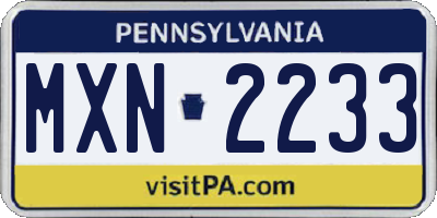 PA license plate MXN2233