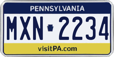 PA license plate MXN2234