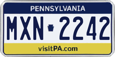 PA license plate MXN2242