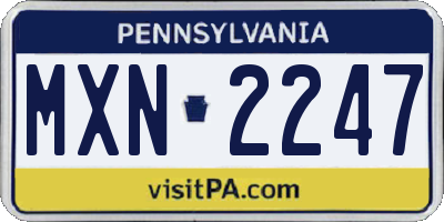PA license plate MXN2247