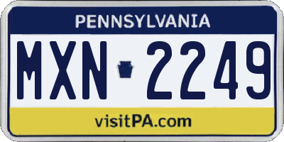 PA license plate MXN2249