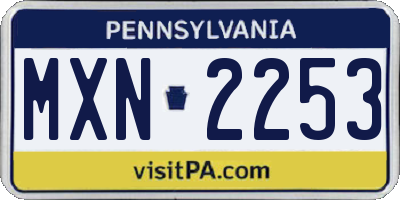 PA license plate MXN2253