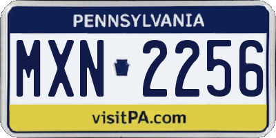 PA license plate MXN2256