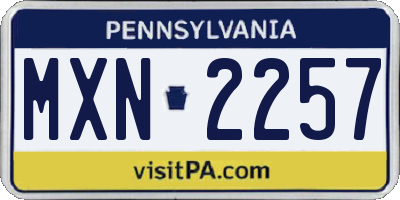 PA license plate MXN2257