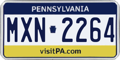 PA license plate MXN2264