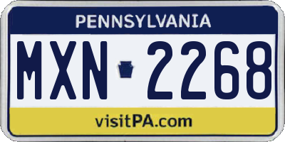 PA license plate MXN2268